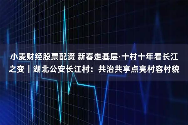 小麦财经股票配资 新春走基层·十村十年看长江之变｜湖北公安长江村：共治共享点亮村容村貌