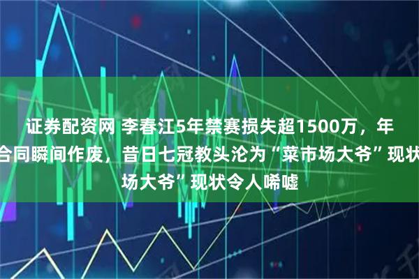 证券配资网 李春江5年禁赛损失超1500万，年薪350万合同瞬间作废，昔日七冠教头沦为“菜市场大爷”现状令人唏嘘